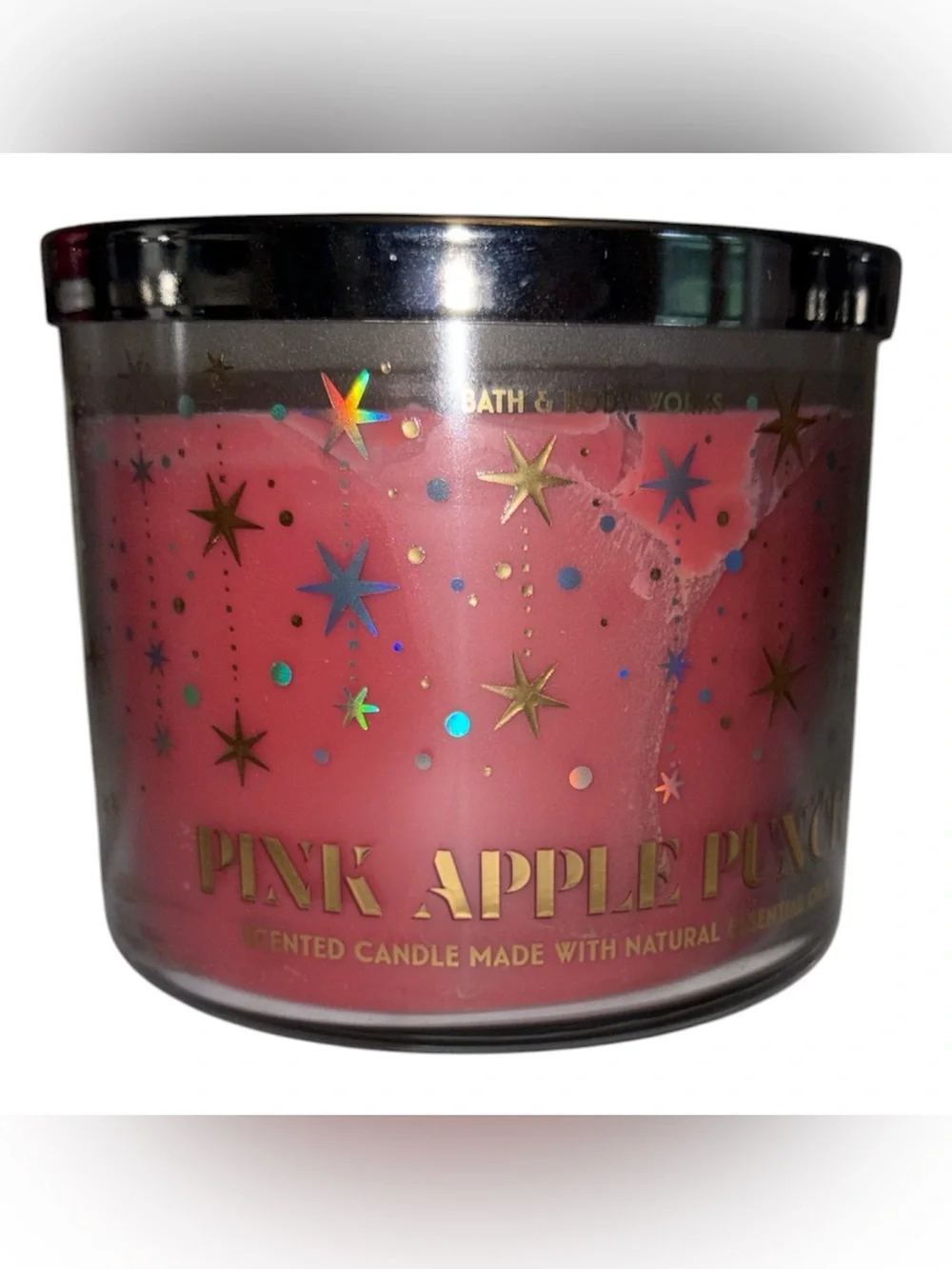 Bath & Body Works White Barn candle 14.5 oz 3 wick new Pink Apple Punch